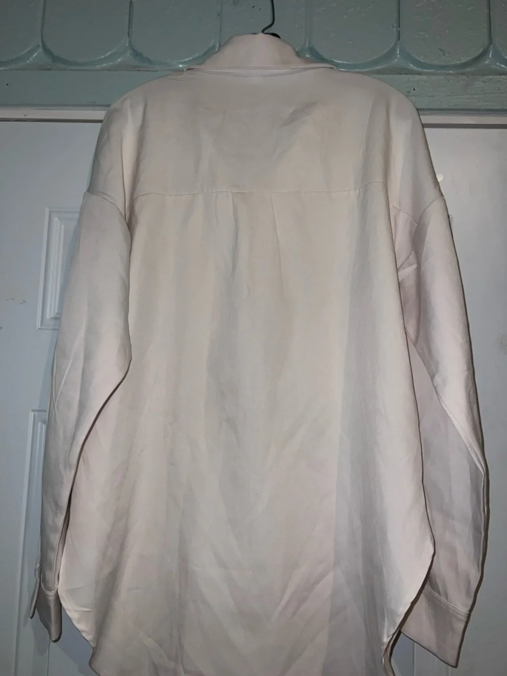 Oversized Cream Button-Down Shirt - Picture 9 of 11